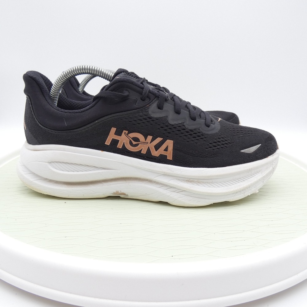 Hoka Bondi 8 Black Rose Gold Running Shoes Womens 10B 1162012 BRGL Sneaker - Picture 3 of 9
